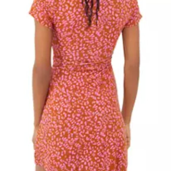 Free People Marsaille Mini Dress Sz Sm leopard print rust and hot pink - Picture 3 of 10